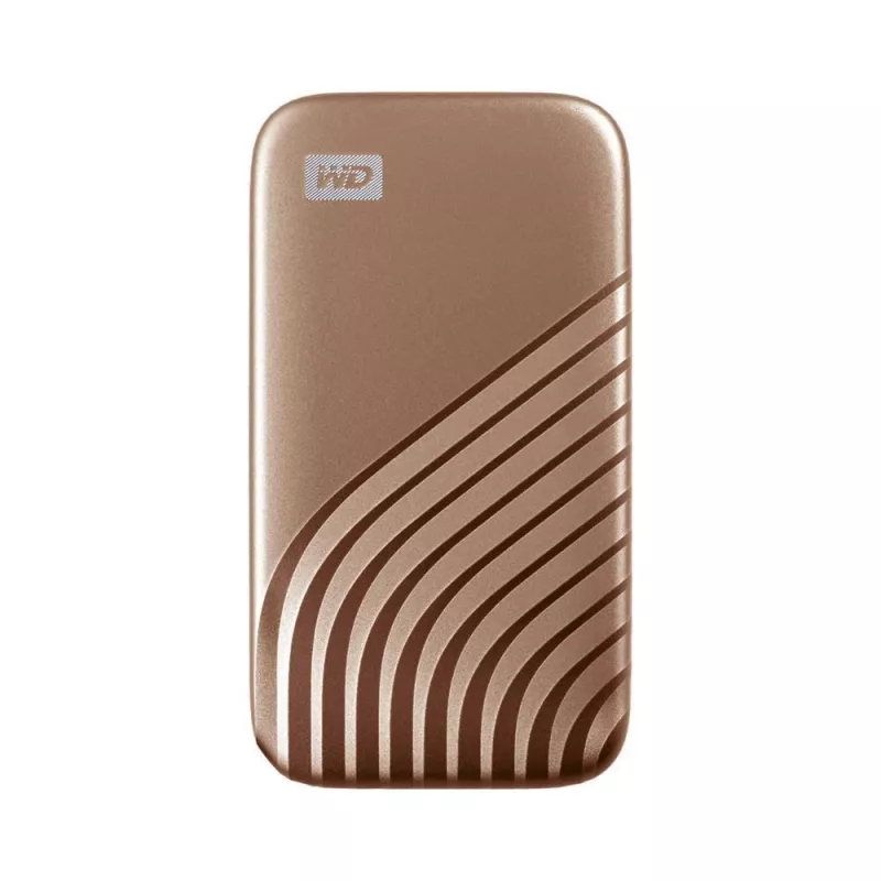 WD My Passport WDBAGF0020BGD - SSD - encriptado - 2 TB - externo (portátil) - USB 3.2 Gen 2 (conector USB-C) - AES de 256 bits - dourado