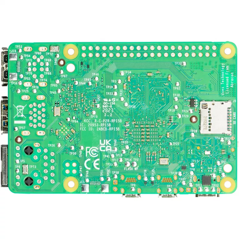 Computador de placa única Raspberry Pi 5 placa de desenvolvimento — 2400 MHz Arm Cortex-A76, até 16 GB LPDDR4x, MicroSD, USB 3.2, Wi‑Fi 5