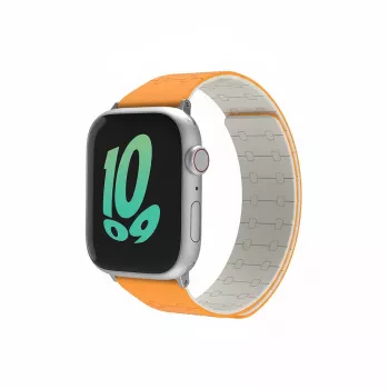 Pulseira GUAN Premium Pro para Apple Watch 44/45/42/49/46 mm — Laranja/branco