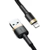 Cabo Baseus Cafule USB Lightning 1,5 A 2 m (dourado+preto)