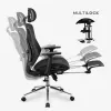 Cadeira giratória mark adler MA-EXPERT 5.7 — cadeira de escritório ergonómica em rede, altura ajustável, apoio de cabeça, braços, apoio de pés, preta