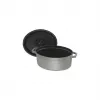 Cocotte oval em ferro fundido Staub 29 cm, cinzento grafite