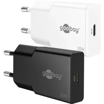 Carregador USB-C PD GaN WENTRONIC fino 25W branco – porta de alimentação USB-C única, design compacto
