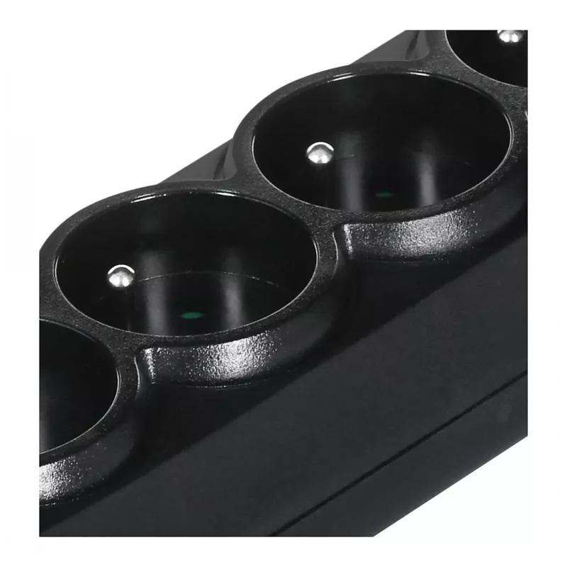 EVER Classic T/LZ09-CLA030/0000 protetor contra sobretensões, 5 tomadas, 3 m, 250 V, proteção para crianças, LED, preto