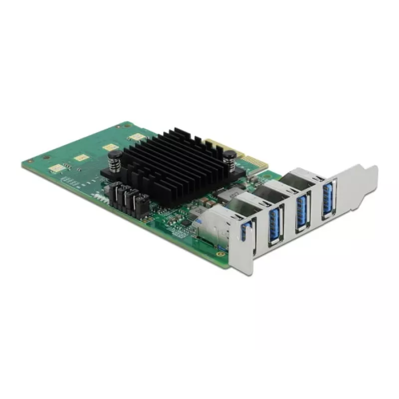 Placa DeLOCK PCI Express x4 para 4 x USB 3.0 externo Quad Channel - formato Low Profile