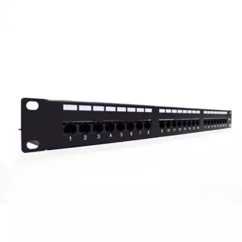 DIGITUS Professional DN-91624U - Patch panel - RJ-45 X 24 - preto, RAL 9005 - 1U (19 polegadas)