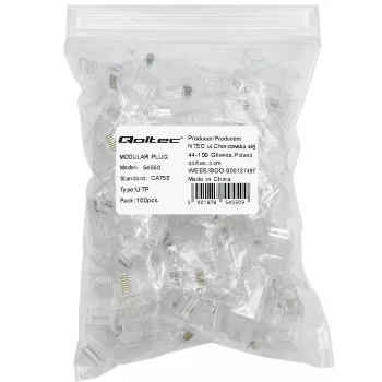 Ficha RJ45 modular QOLTEC 54550 CAT5e UTP, pack de 100