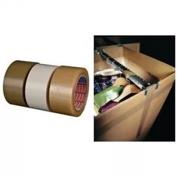 Fita adesiva de embalagem Tesa 4124 PVC 75 mm x 66 m — resistente à rutura, forte aderência