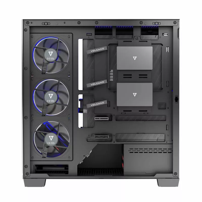 Caixa de PC MODECOM Volcano Stellar 5F ATX Midi Tower, vidro temperado, 5 ventoinhas pré-instaladas, USB‑C, suporta microATX/ATX, GPU máx. 420 mm, altura do cooler da CPU 175 mm