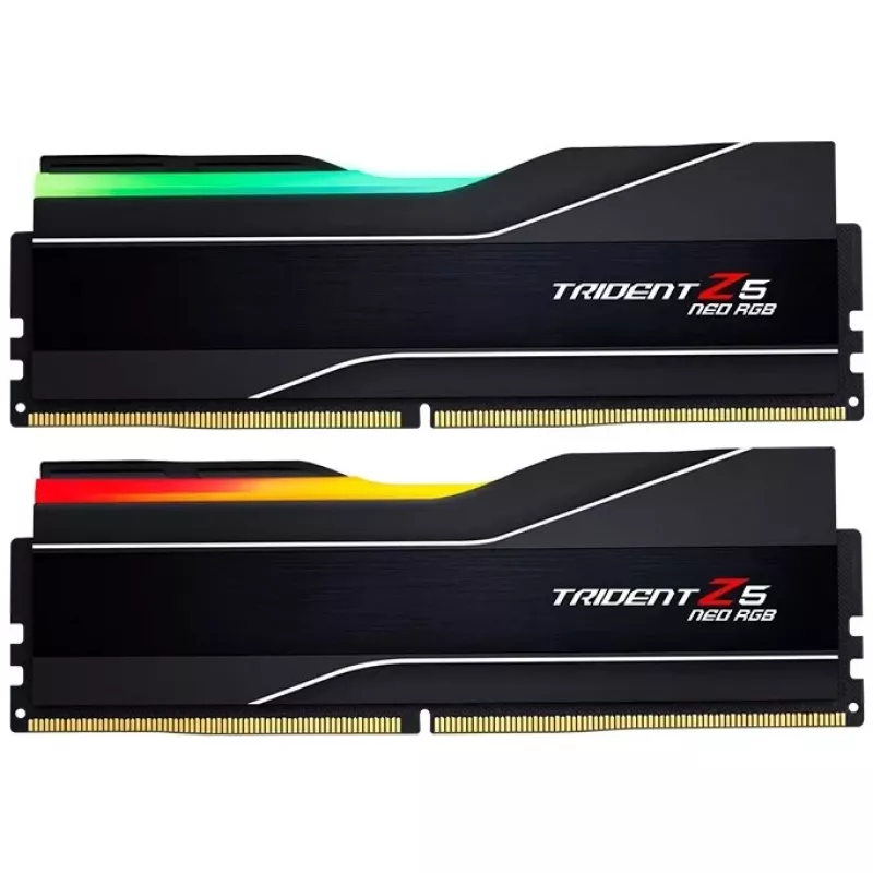 G.Skill Trident Z5 Neo RGB - DDR5 - Kit - 32GB: 2 x 16GB - DIMM 288-PIN - 6400 MHz / PC5-51200 - CL32 - on-die ECC - preto mate (F5-6400J3239G16GX2-T