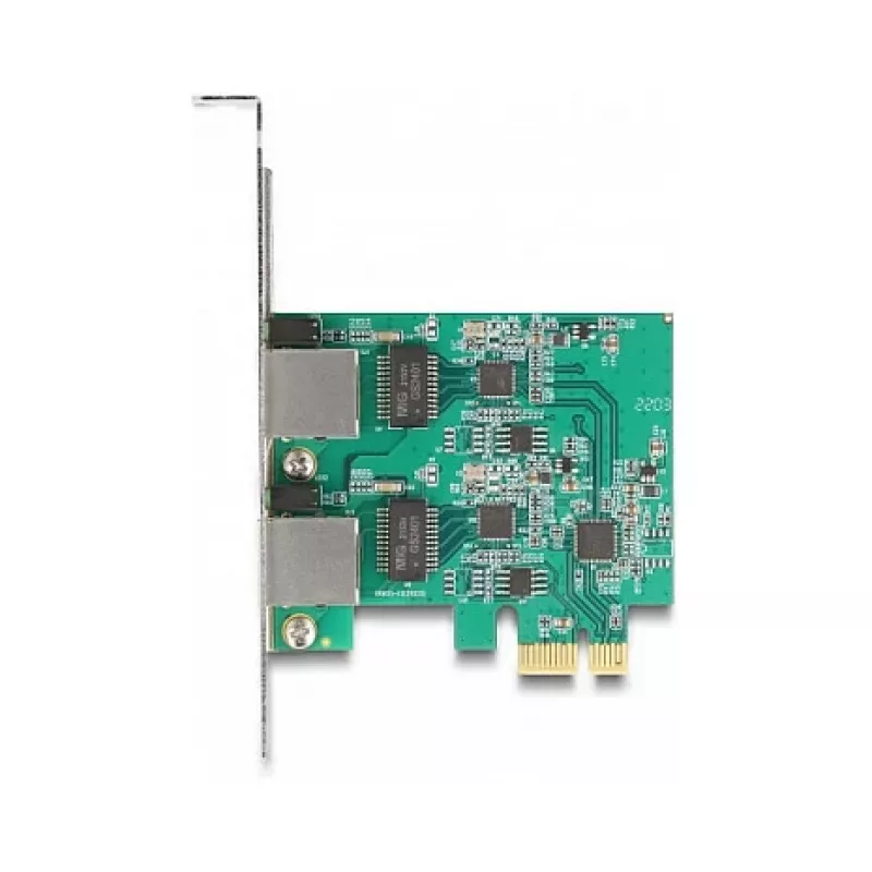 Placa DeLOCK PCI Express x1 para 2 x RJ45 2,5 Gigabit LAN RTL8125 Ethernet com fios
