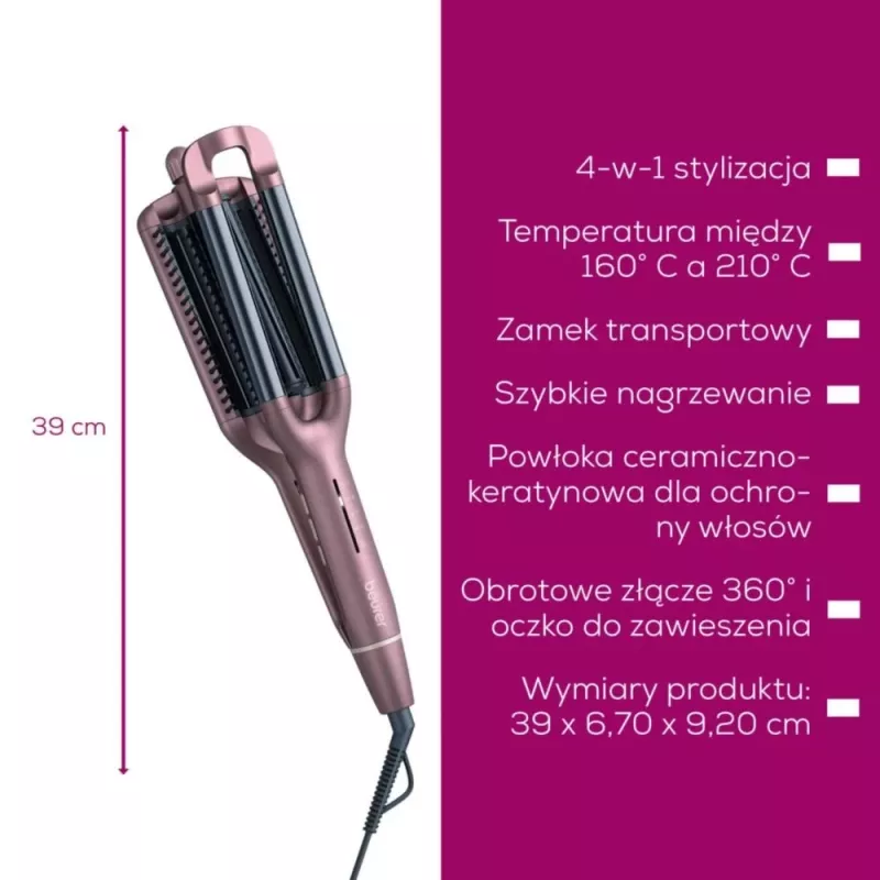 Modelador de cabelo Beurer HT65 2 em 1 ferramenta de ondulação e alisamento, modelo HT65