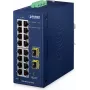 PLANET IP30 Industrial L2/L4 comutador gerido de 16 portas Gigabit Ethernet (10/100/1000) azul (IGS-4215-16T2S-U)
