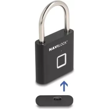 Cadeado Navilock 20965 com impressão digital biométrico 75×45 mm preto