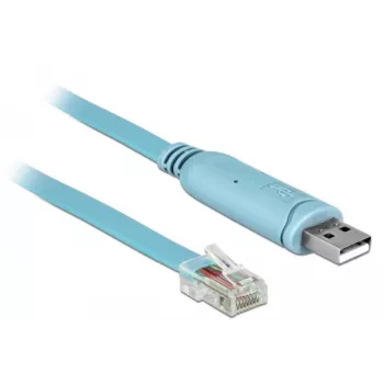 Adaptador Delock USB 2.0 Type-A macho para série RS-232 RJ45 macho 2m azul