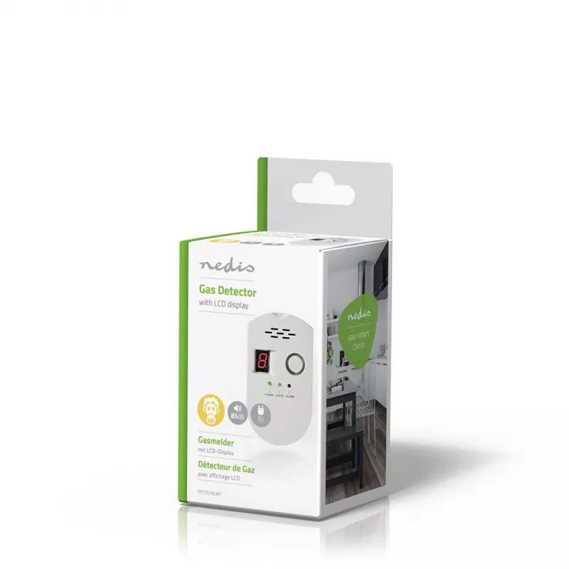 Nedis DTCTG10CWT detetor de gás GPL, gás natural