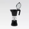 Cafeteira Moka Maestro MR-1658-3 – cafeteira expresso em alumínio, 3 chávenas (0,15 l), preto, tampa articulada