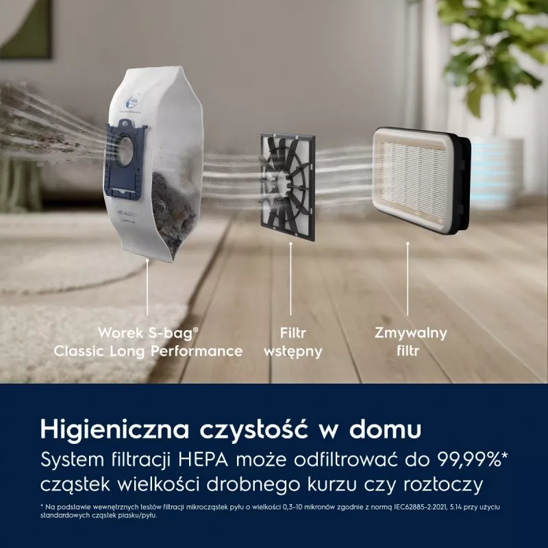Aspirador com depósito Electrolux EB31C1DB 750 W, saco de 3 litros, filtro HEPA, tubo telescópico em aço