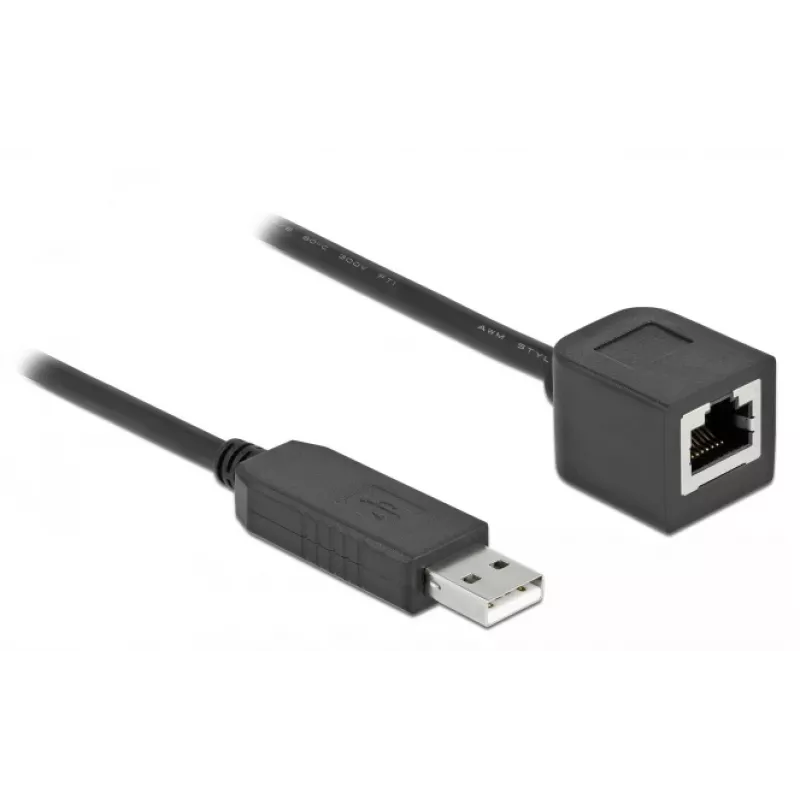 Cabo de ligação série DeLOCK 64163 USB 2.0 Type-A para RS-232 RJ45 50 cm preto
