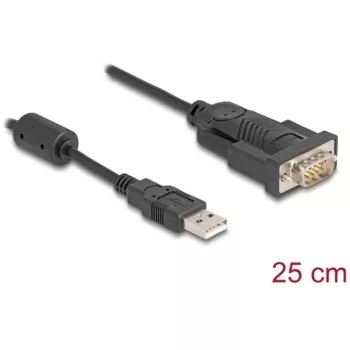 Adaptador DeLOCK USB 2.0 Type-A para série RS-232 D-Sub 9 pinos macho 0,25 m