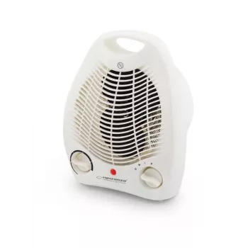 Aquecedor elétrico ESPERANZA EHH011 1000/2000 W, branco, termostato regulável, botão rotativo