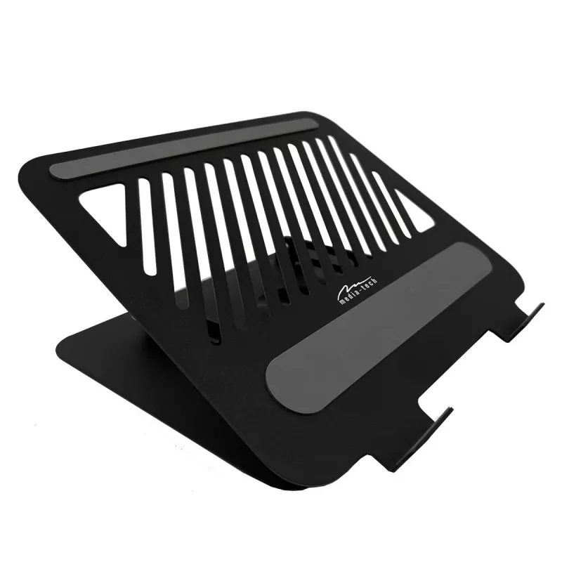 Suporte para portátil MEDIA-TECH MT2662 – altura ajustável, dobrável em alumínio para portáteis de 10–17