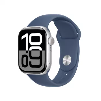 Apple Watch S10 Alumínio Cellular 42mm prateado (bracelete desportiva Denim) S/M