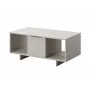 Mesa de centro Cama Meble ALMA 100×55×55 cm, tampo retangular bege, acabamento caxemira