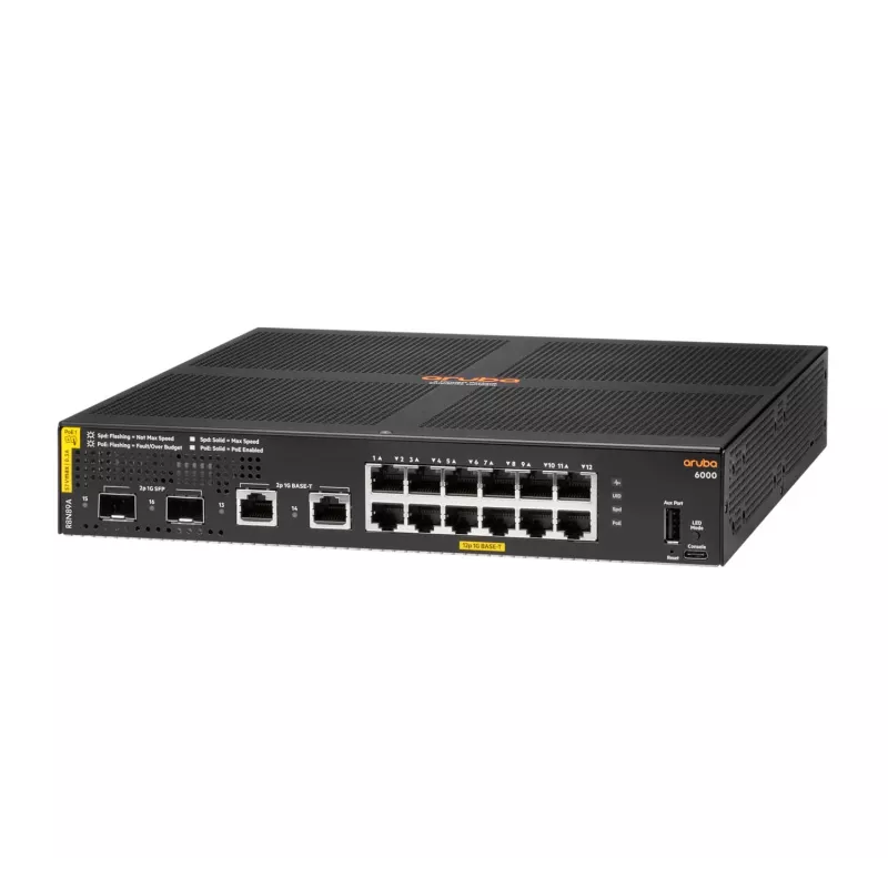 Switch HPE Aruba Networking Aruba 6000 12G Class4 PoE 2G/2SFP 139W Managed L3