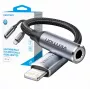 Adaptador de áudio Vention Lightning para 3,5 mm BMBHA, adaptador com fios Lightning para 3,5 mm com cabo de 0,1 m, cinzento