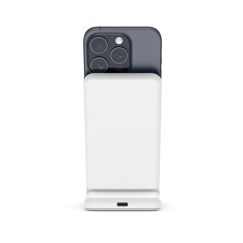 Carregador sem fios Crong CRG-MSS-WHT 10W Carregamento rápido para dispositivos compatíveis com Qi