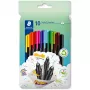 Canetas fineliner Staedtler 334 C10, ponta superfina de 0,3 mm, 10 cores (preto, azul, castanho, verde, azul-claro, verde-claro, laranja, rosa, vermelho, amarelo)