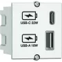 Régua de tomadas Bachmann 917.2271 com saída USB-A e USB-C 22W, tomada múltipla