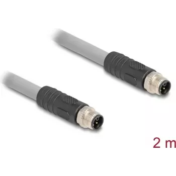 Cabo sensor/atuador DeLOCK 2 m RST M12 cinzento 80533