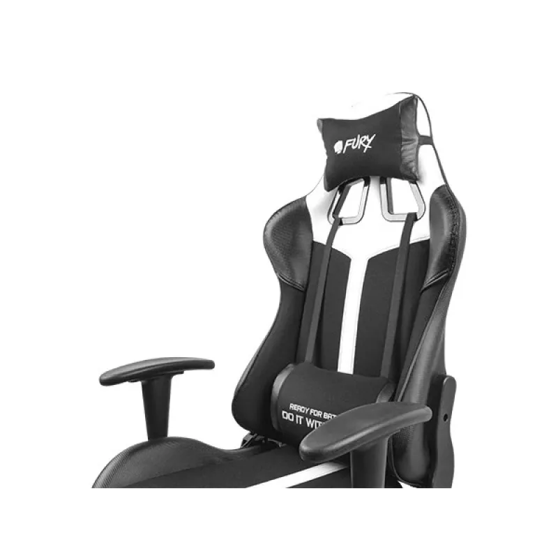 Cadeira de gaming universal FURY Avenger XL com assento acolchoado preto e branco