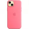 Capa de silicone Apple iPhone 15 Plus rosa monocromático 6,7 polegadas