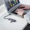 Ugreen Hub 4-em-1 Adaptador USB-C para 4× USB 3.0 + USB-C Cinzento