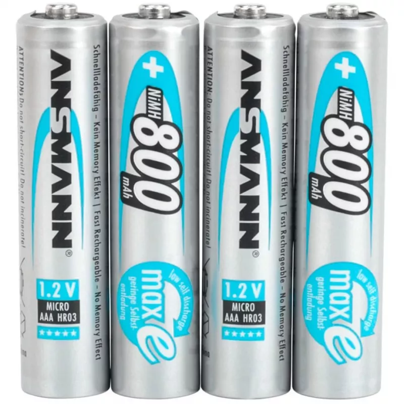1x4 pilha recarregável Ansmann maxE NiMH Micro AAA 800 mAh 5035042