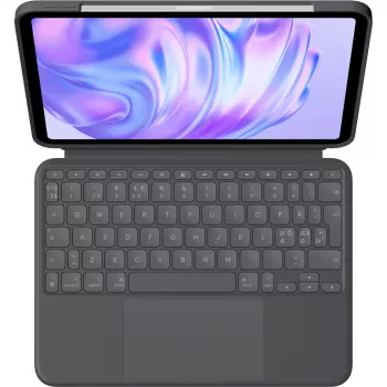 Teclado Logitech Combo Touch QWERTY dinamarquês finlandês norueguês sueco Smart Connector graphite
