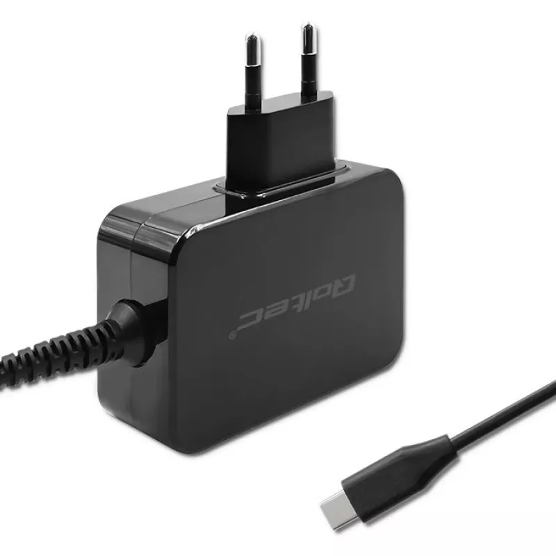 Carregador Qoltec 52386 GaN POWER PRO | 1xUSB-C | 65W | 5-20V | 3-3,25A | preto