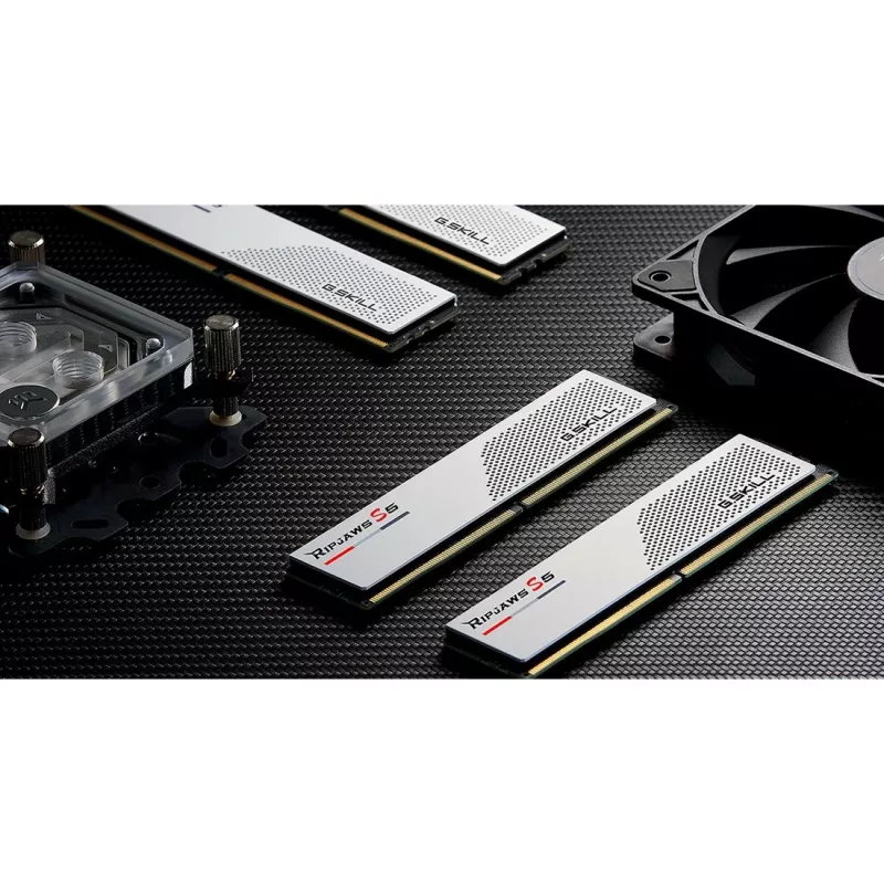 DIMM 32 GB DDR5-6000 (2x 16 GB) Dual-Kit, memória RAM branco, F5-6000J3040F16GX2-RS5W, Ripjaws S5, INTEL XMP
