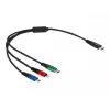 Cabo de carregamento USB DeLOCK 3-em-1 USB Type-C Lightning Micro USB 30 cm