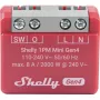 Interruptor inteligente Shelly 1PM Mini Gen4, sem fios 110–240 V AC, máx. 8 A / 2000 W, caixa de plástico 34×16×29 mm