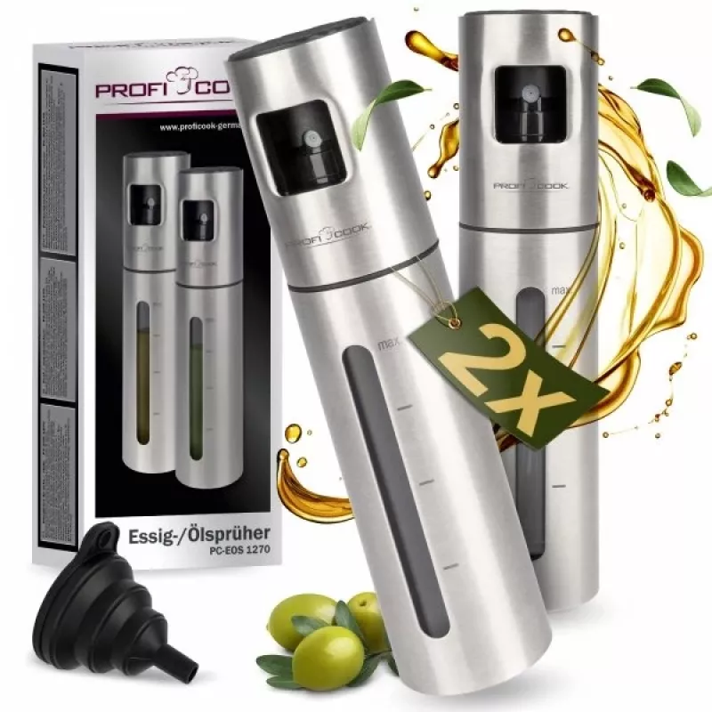 Dispensador de óleo e vinagre ProfiCook PC-EOS 1270 — 0,1 L aço inoxidável, pulverizador com bomba