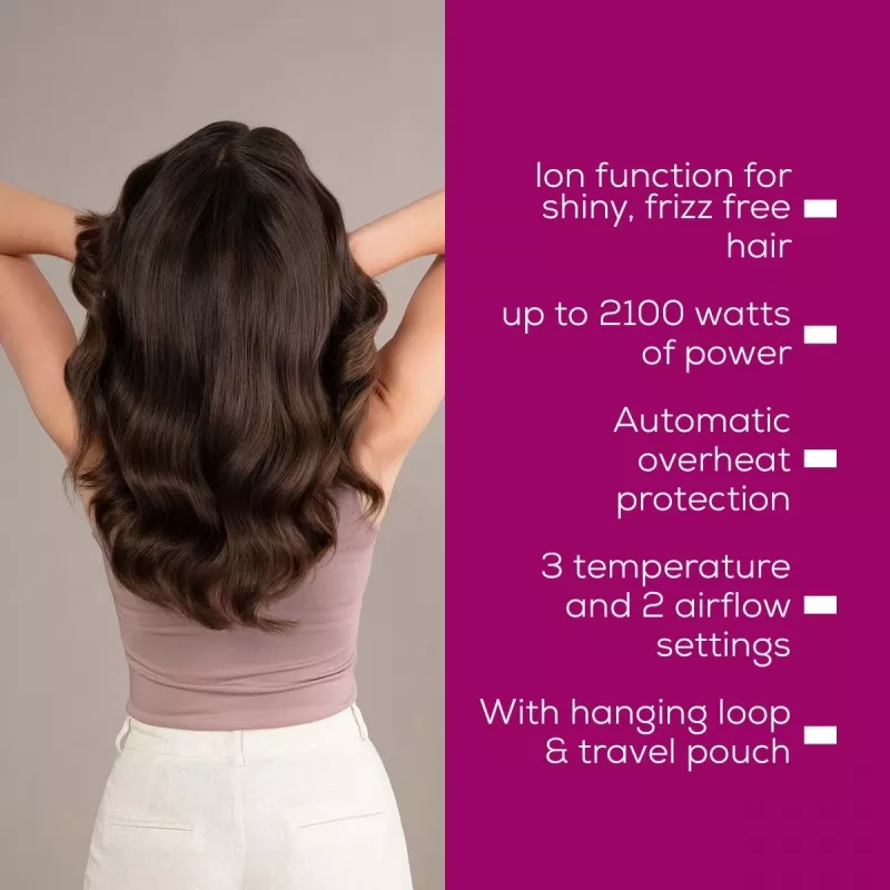 Beurer HC 70 ICONIC Pro secador de cabelo, 2100 W, iónico, 3 temperaturas / 2 velocidades, dourado