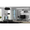 Aparador cama meble SOHO S7, 120 cm, branco/cinzento alto brilho, 3 portas, 4 prateleiras