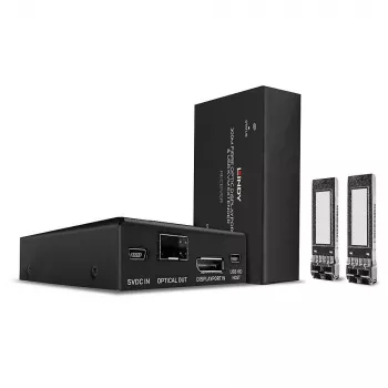 Extensor KVM DisplayPort 1.2 e USB de fibra ótica Lindy 300m