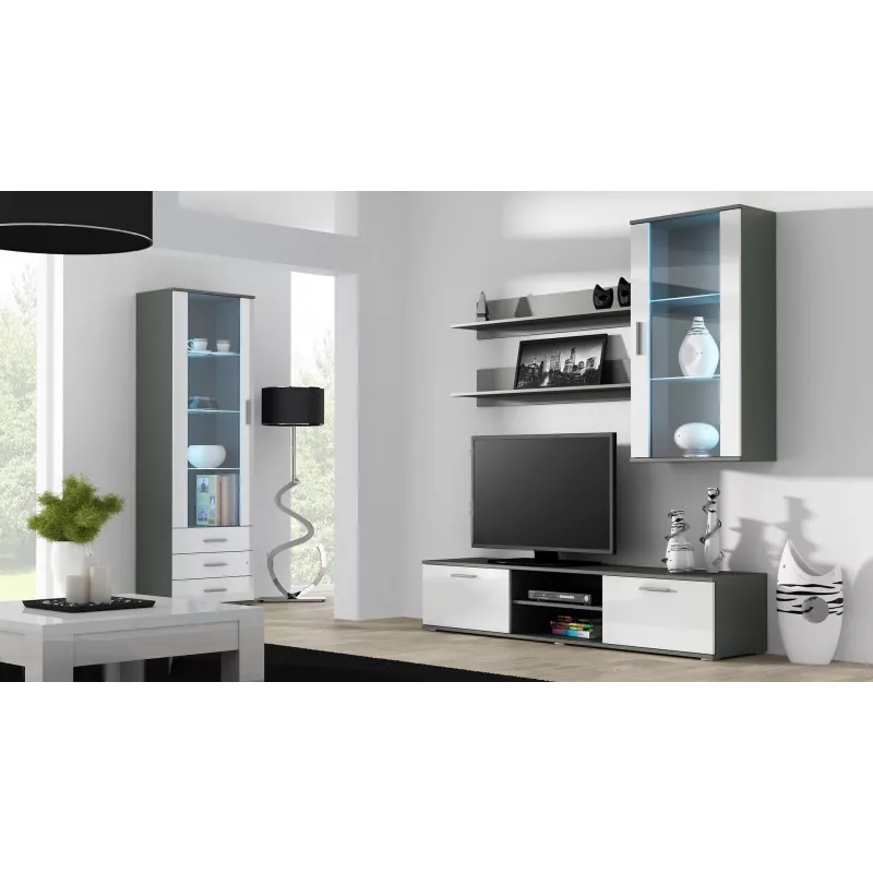 Suporte de TV Cama SOHO 180 cinzento/branco brilhante