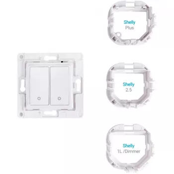 Interruptor de parede Shelly WS2 2 canais branco — interruptor Wi-Fi de parede de 2 canais Shelly WS2