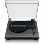 Gira-discos áudio com transmissão por correia Lenco LS-10 preto com altifalantes integrados, 33/45 rpm, saída RCA, entrada para auscultadores
